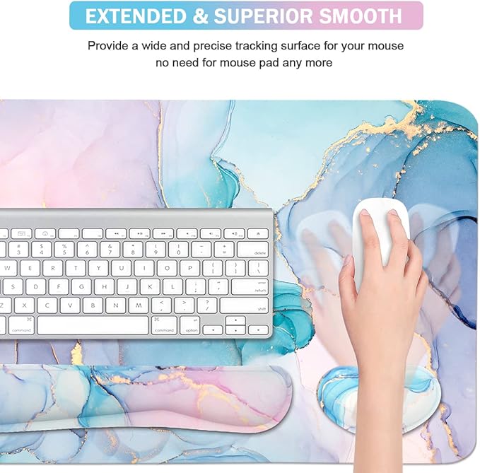Ergonomic Large Mouse Pad and Keyboard Wrist Rest, Desk Pad - Image 4
