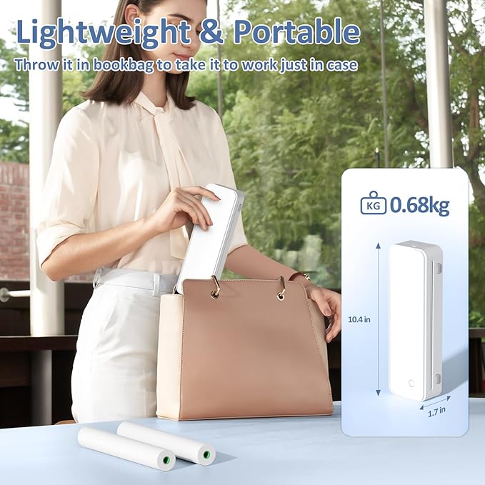 Inkless Portable Printer for Travel, Wireless Thermal Printer Supports 8.5 x 11 - Image 2