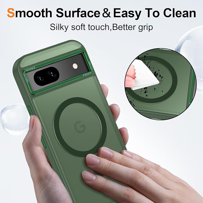 Magnetic for Google Pixel 8a Case, Shockproof Slim Translucent Matte Anti-Slip - Image 5