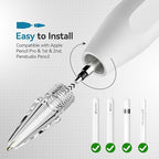 Chrome Metal Tips for Apple Pencil Pro/1st/2nd & USB-C, 2 Pack Durable Pencil - Image 5