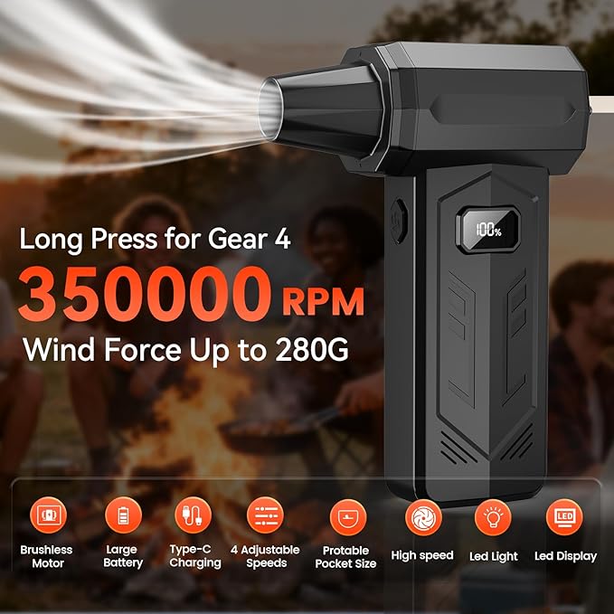 Compressed Air Duster, 000RPM Turbo Jet Blower - Image 3