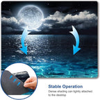 Moon Illuminating The Clear Blue Ocean Design Mouse Pad, Mouse Mat Square - Image 6
