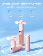 JISULIFE Handheld Fan with 4500 mAh Powerbank Max 37 Hours Runtime, Pocket - Image 3