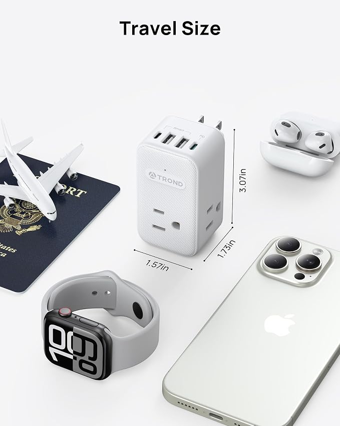 TROND Outlet Extender with 360 Rotating Plug, 3 AC Outlet Splitter with PD 20W - Image 7