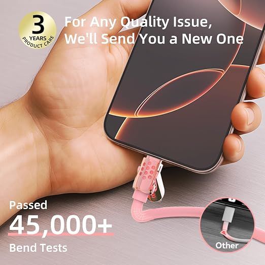 MFish 4-in-1 USB C Charging Cable, 6.6Ft Type C to Type C Cable, 240W Fast - Image 5