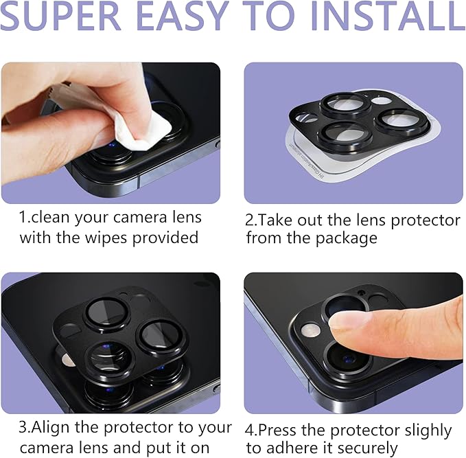 2 Pack Camera Lens Protector for iPhone 13 Pro/iPhone 13 Pro Max, AR Tempered - Image 6