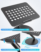 LULULOOK Laptop Stand for Desk, Full Aluminum Computer Stand, 360 Rotating - Image 5