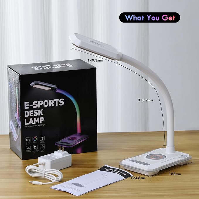 WILIT Desk Lamp with Wireless Charger, Music Sync RGB Color Changing Lights - Image 7
