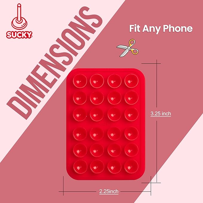 SUCKY Silicone Suction Phone Case Adhesive Octo Cup Buddy Mount - Image 7