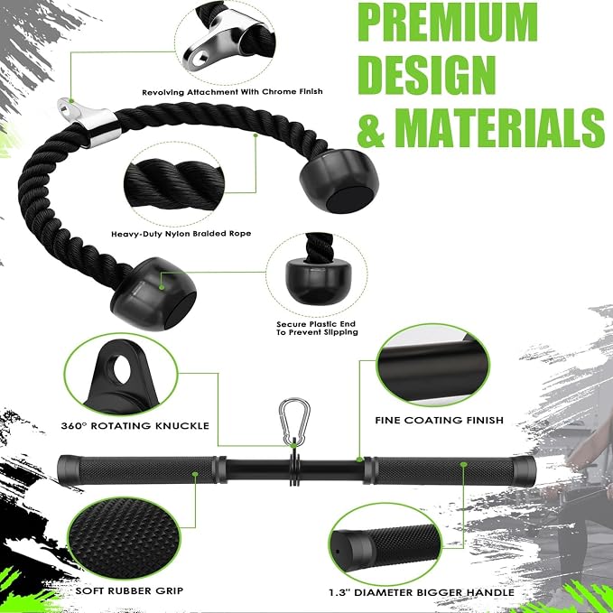 Cable Machine Attachment，LAT Pulldown Attachments Upgraded 1.3 Inch Comfort - Image 3