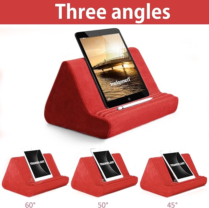 Soft Tablet Stand Pillow with Pocket, Adjustable 3 Viewing Angle, Lazy Holder - Image 6