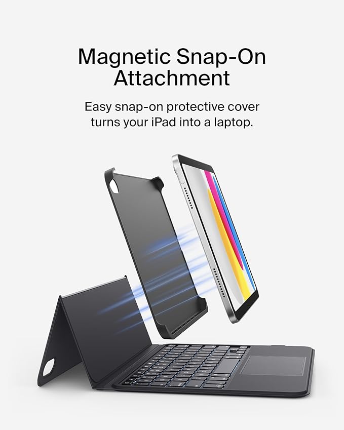 Belkin Everyday Keyboard Case w/Cradle, Backlit Bluetooth Keyboard, Magnetic - Image 3