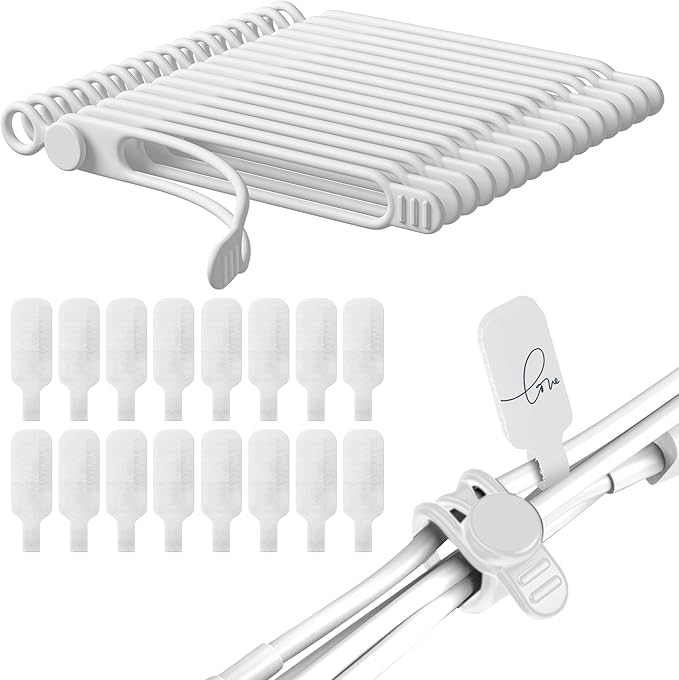 32Pcs Nearockle Cable Labels and Silicone Cable Ties Cable Management Set by ELECTRONICSORGANIZATION