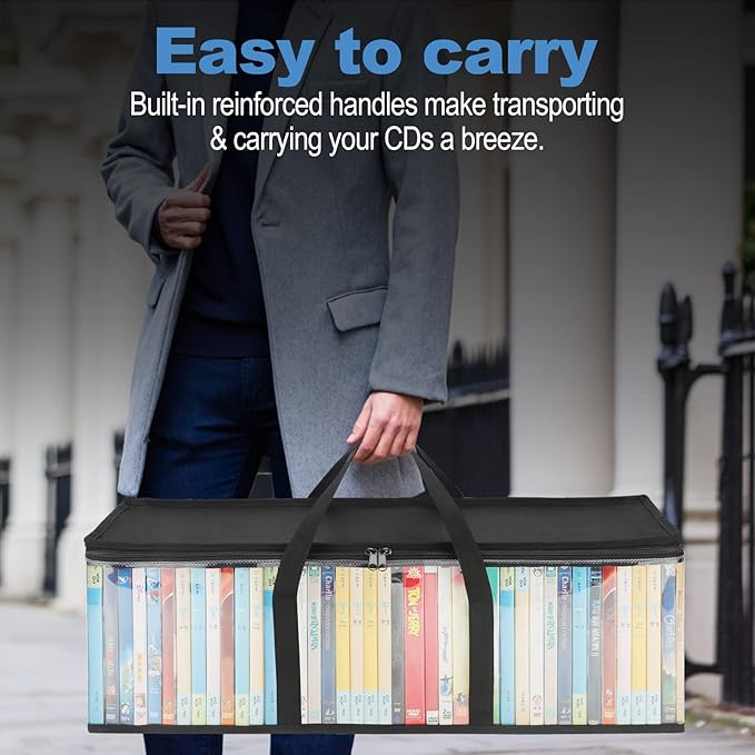 CCidea DVD Storage Bags Set of 6, Stackable DVD/CD/Blu Ray Storage Cases - Image 7