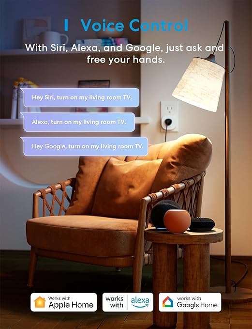 Meross Matter Smart Plug Mini, Easy Setup, 100% Privacy, Compact Size, Support - Image 5