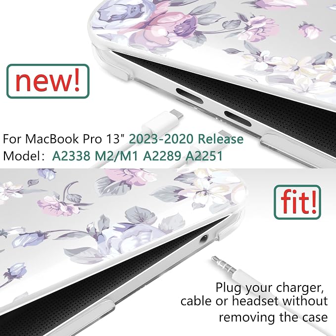 TWOLSKOO Compatible with MacBook Pro 13 inch Case 2023-2016 A2338 M2/M1 A2251 - Image 2
