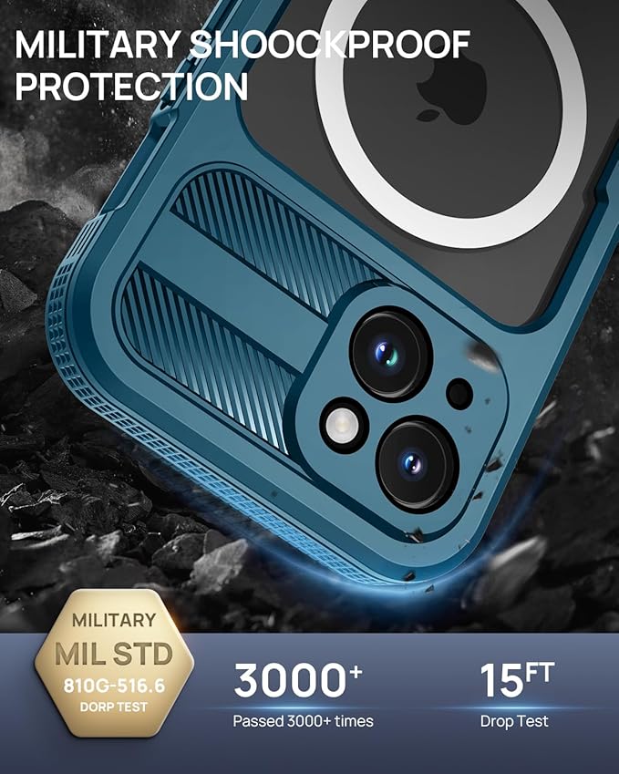 Lanhiem Magnetic for iPhone 15 Plus Case, IP68 Waterproof Dustproof Case - Image 4