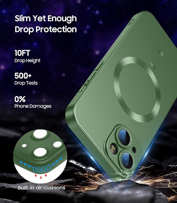 Magnetic for iPhone 14 Case Slim Soft Silicone Bumper Shockproof Metallic - Image 4