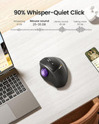ProtoArc Wireless Trackball Mouse, EM01 NL Ergonomic Bluetooth Rollerball Thumb - Image 6