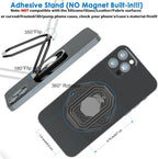 Phone Ring Holder Finger Kickstand, Upgraded 360° Rotation Metal Phone Grip - Image 3