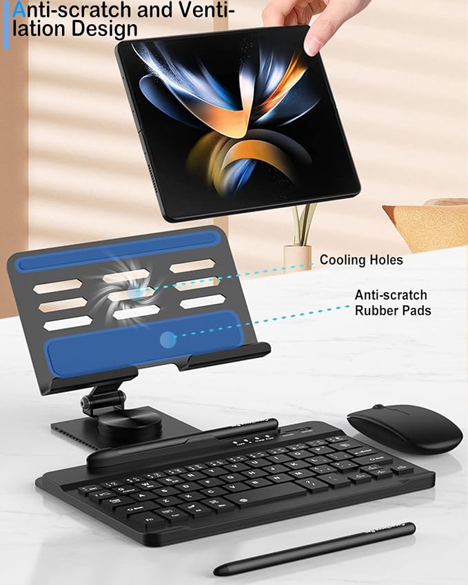 for Samsung Galaxy Z Fold 7 6 5 4 All Fold Smartphones Bluetooth Keyboard and - Image 5