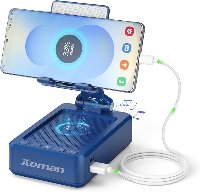 JTEMAN Cell Phone Stand with Bluetooth Speaker and Charging Function, Birthday by jteman