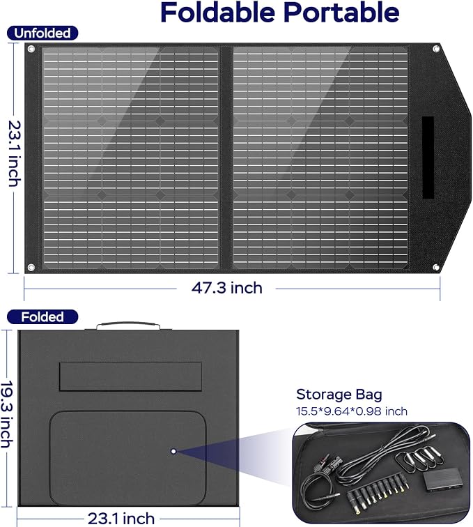 MARBERO 100W Portable Solar Panel 100 Watt Foldable Solar Panel Charger - Image 6