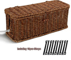 Cable Management Box, Desk Handwoven Rattan Cord Hider Organizer Box - Image 8