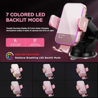 Wireless Car Charger, 【7 Colored LED Backlit】 15W Auto Clamping Car Charger - Image 2
