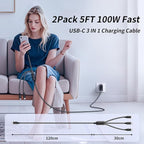100W USB C Multi Charging Cable - Image 7