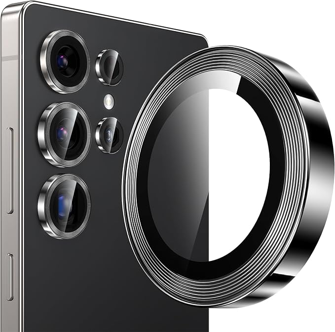 YWXTW S25 Ultra Camera Lens Cover, 9H Tempered Glass Upgraded Metal Edging by YWXTW