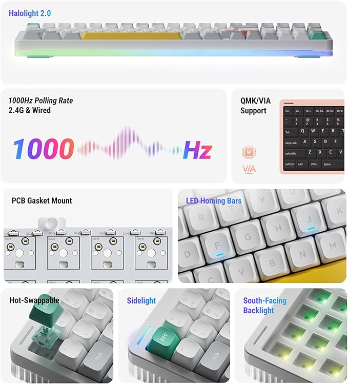 nuphy Halo96 V2 Wireless Keyboard, Gasket Structure, 96% Hot Swappable Gaming - Image 5
