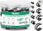 30PCS Stainless Steel Cable Clamps 9 Sizes—1/8" 3/16" 1/4" 5/16" 3/8" 1/2" 5/8" by OURU