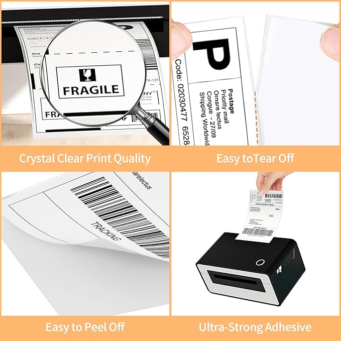 40 Rolls 4" x 6" Direct Thermal Printer Label, 250 Labels/Roll, Total 10000 - Image 4