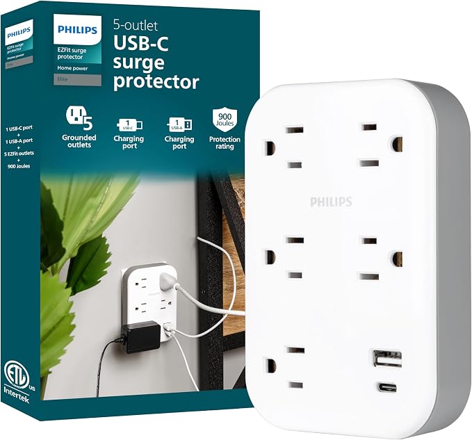 Philips EZFit 5-Outlet Extender Wall Tap by Philips