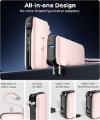 1 Pack Portable Charger with Built-in USB-C Cable & Plug, 000mAh 5V/4.5A Power - Image 2