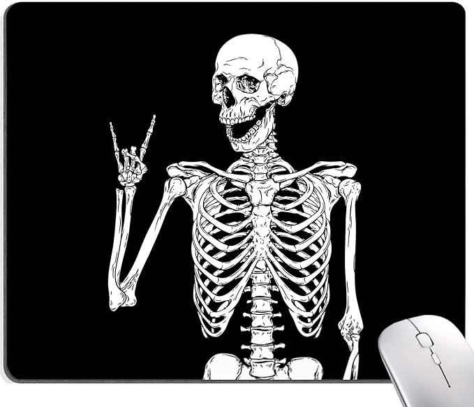 IMAYONDIA Black Human Skeleton Mouse Pad by IMAYONDIA