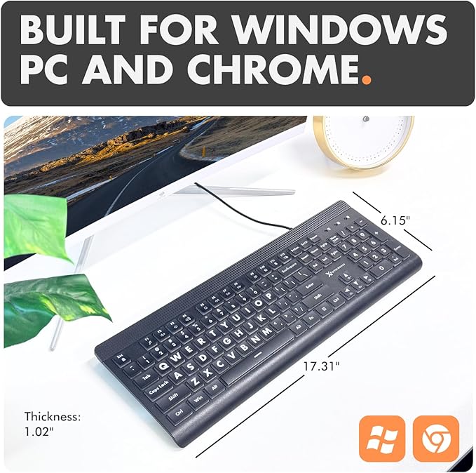 X9 Large Print Backlit Computer Keyboard - Image 7