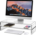 Egchi Acrylic Monitor Stand, 2 Tiers Computer Monitor Riser, Monitor by Egchi