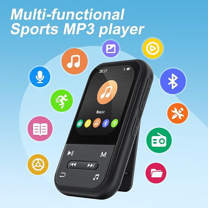 128GB Clip MP3 Player with Bluetooth 5.3, Music Player with FM Radio & Voice - Image 3