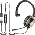 Wantek USB Headset with Microphone, Type-c/USB/3.5mm Jack 3-in-1 PC Headsets by Wantek
