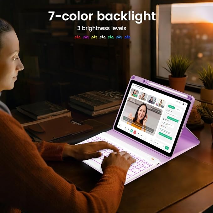 Keyboard Case for iPad Air 5th/4th Pro 11 inch, 7-Color Backlit Detachable - Image 3
