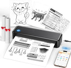 Portable Printer Wireless for Travel, Inkless Thermal Printer Supports 8.5 x 11 by PEDOOLO