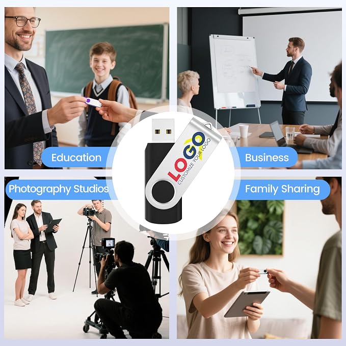 ABLAZE Personalized USB 2GB Flash Drive 10 Pack, USB 2.0 Custom Thumb Drives - Image 4
