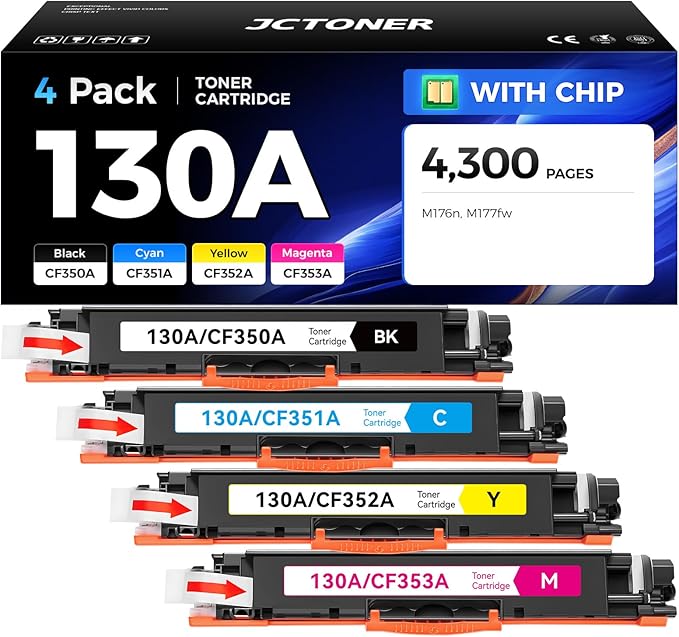130A Toner Cartridge Set 4-Pack High Yield Replacement by JCTONER