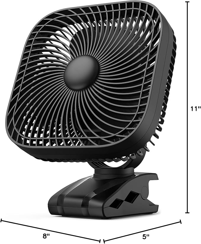 SLENPET 20000mAh Rechargeable Portable Clip on Fan, Last 78 hrs, 4 Speeds - Image 7