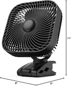 SLENPET 20000mAh Rechargeable Portable Clip on Fan, Last 78 hrs, 4 Speeds - Image 7