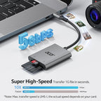 Acer SD Card Reader USB C, Dual Slots Type C to Memory Card Reader, Aluminum - Image 2