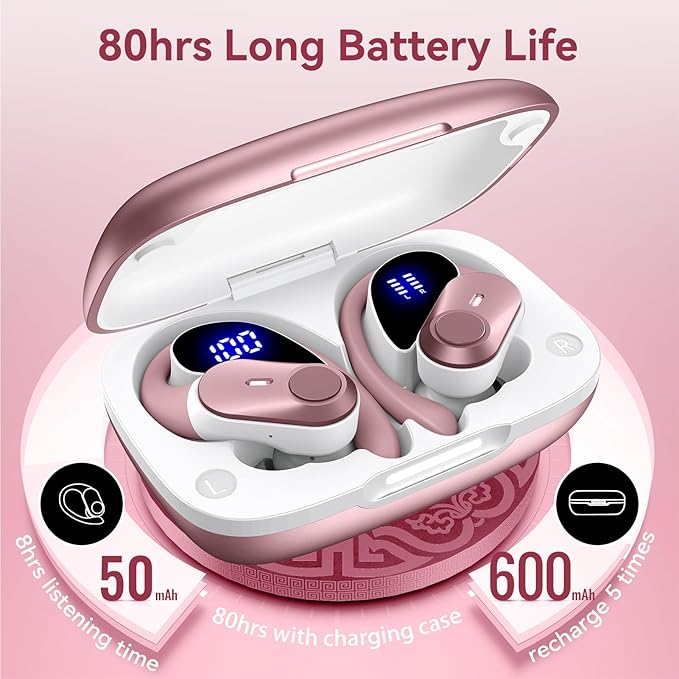 Active Noise Cancelling Ear Buds Wireless Earbuds 80H Playtime Bluetooth - Image 5