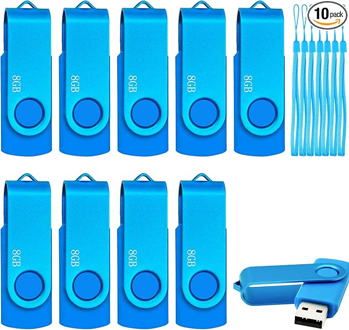8GB Flash Drives 10 Pack Nicepicten 8 GB USB 2.0 Flash Drive Swivel Thumb Drive by NicepictenUSBFlashDrive